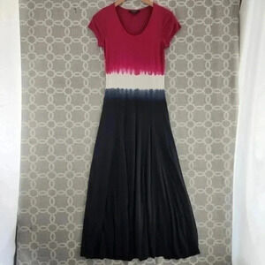 Lauren Ralph Lauren Women's S/P Short sleeve Tie‎ Dye Color Black Maxi Dress